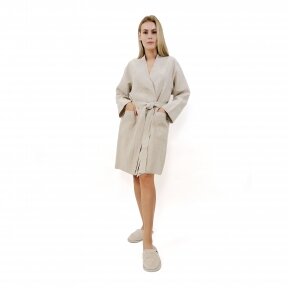 Natural linen  bathrobe