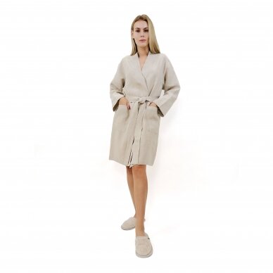 Natural linen  bathrobe