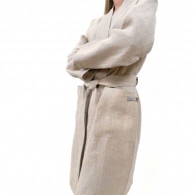 Natural linen  bathrobe 2